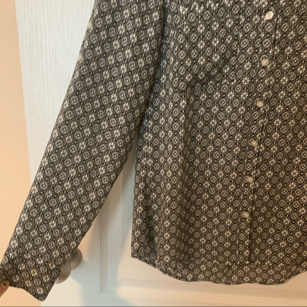 Express Patterned Button Down Portofino Work Blou… - image 4